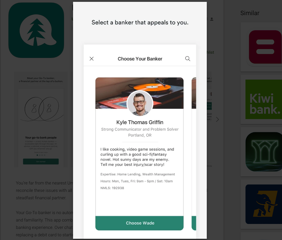 So sieht die neue Banking-App aus © Umpqua Bank